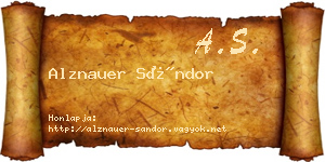Alznauer Sándor névjegykártya